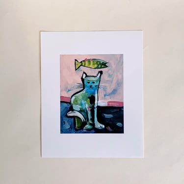 CAT ART PRINT - Unframed 