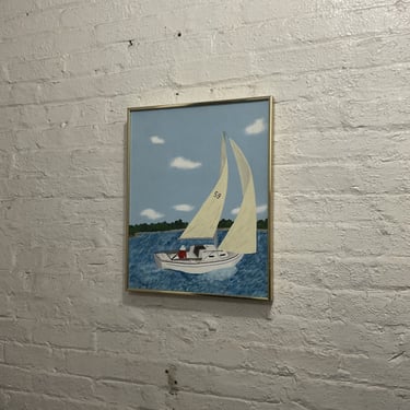 Sailboat Painting on Canvas