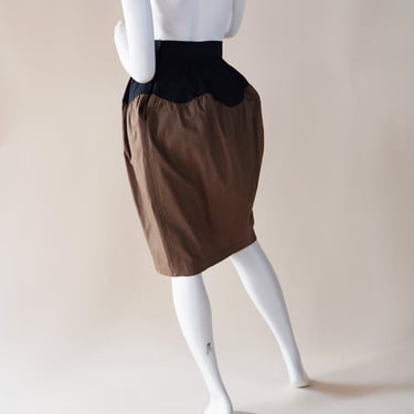 S/S 1980 Yves Saint Laurent Rive Gauche colour-block skirt with scalloped edge and balloon shape 