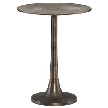 Bernhardt Round Cast Aluminum Pedestal Based Calla End Table