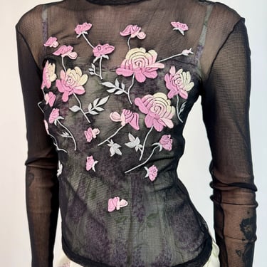 Picking Petals Vivienne Tam Mesh Top