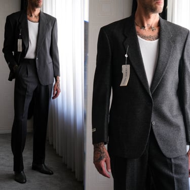 Vintage 80s Giorgio Armani Navy Wool Gabardine Double | The Vault