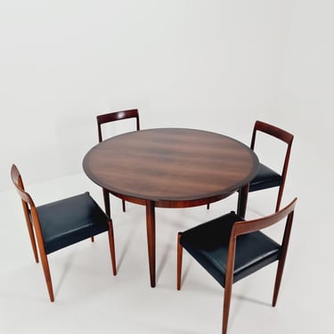 Round German  Rosewood Dining Table from Lübke, 1960s 