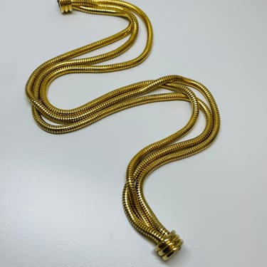 3 Row Gold Snake Chain Necklace