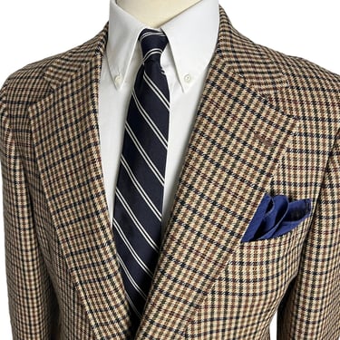 Vintage 1970s SAKS FIFTH AVENUE Wool Tweed Wool Blazer ~ 38 to 40 R ~ jacket / sport coat ~ Preppy / Ivy Style / Trad ~ Gun Check 