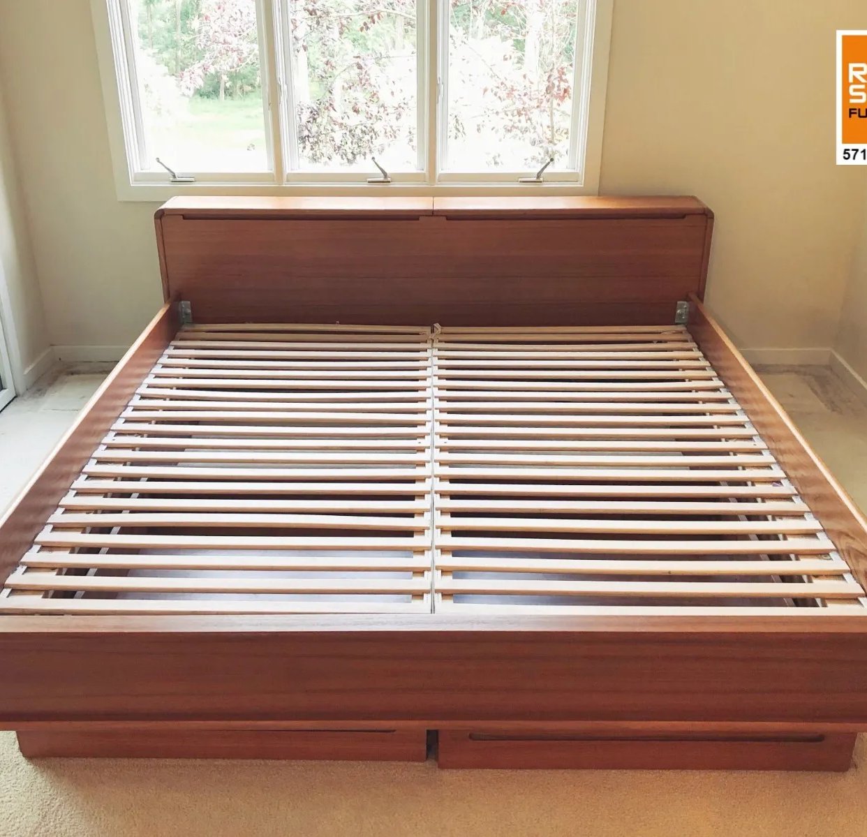 Danish Modern MCM Teak King Platform Bed Storage | RetroSquad - Manassas,  VA | ATTIC, image size:1242x1199