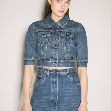 Prada Women Cropped Denim Jacket