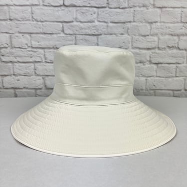 HERMES Polyester Nylon Bucket Hat, Size: 58 cm, Creme