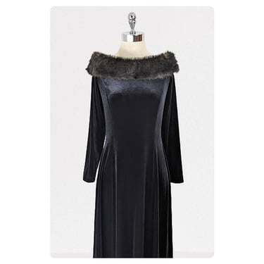 vintage 90's velvet dress (Size: 10)