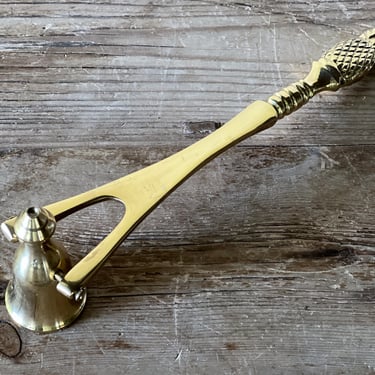 Vintage Brass Candle Snuffer, Gold Tone Pineapple Snuffer 