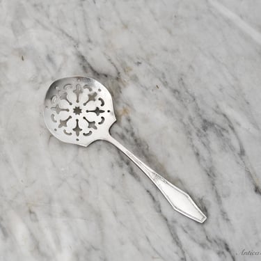 Vintage Silver Plated Slotted Spoon 