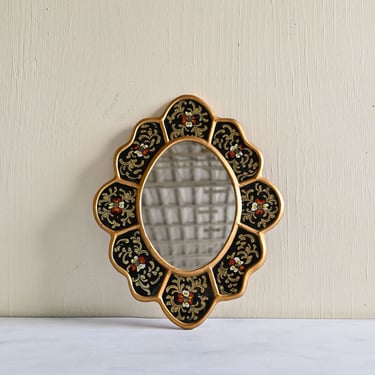 vintage french handpainted mirror