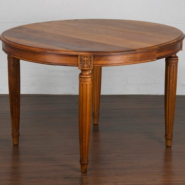 Vintage French Louis Xvi Style Oval Walnut Dining Table 