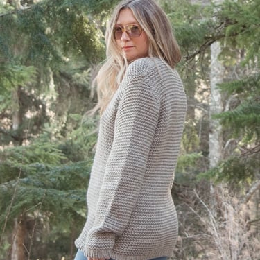 Vintage 60's 70's Wool + Mohair Sweater, Baldwins Men's Shop Beige Knit Pullover Sweater 