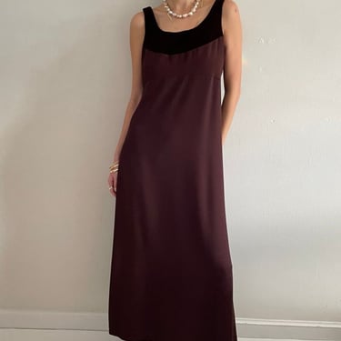 ReCAP Vintage Studio Maxi Cocktail Wedding Guest Dress - Chocolate Brown