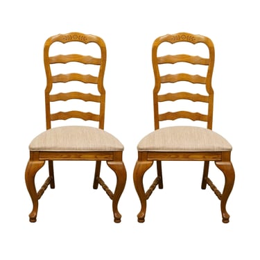 Set of 2 American Drew Saxony Collection Ladderback Dining Side Chairs 53-663 - Wheat Finish 
