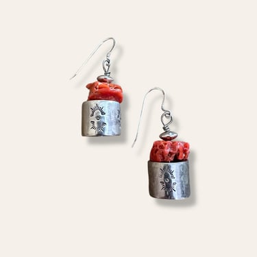 Vintage Santo Domingo Nestoria Coriz Coral Earrings 