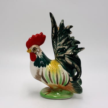 vintage fern importation ceramic rooster made in Japan 