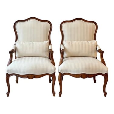 Drexel Heritage Country French Bergere Chairs - a Pair 