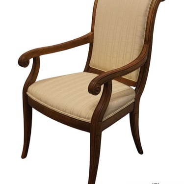 HENREDON FURNITURE Italian Modern Scroll Back Upholstered Dining Arm Chair 4700-27 