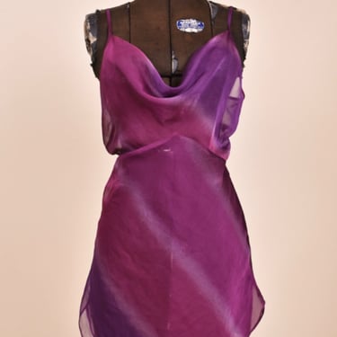 Purple 90s Ombre Sheer Lingerie Dress By Val Mode, M