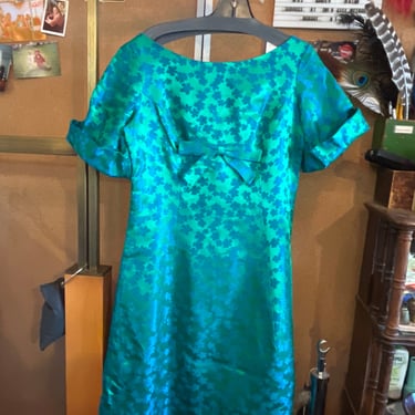 1950s Lorrie Deb Green Cocktail Dress