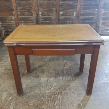 Vintage Enamel Top Kitchen Table with Leaves