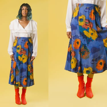 Vintage 90's 1X Floral Highwaist Skirt 