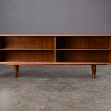 6ft Mid Century Teak and Glass Credenza Sideboard Cabinet Shelf 