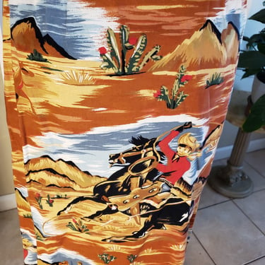 Vintage 80s/90s  Cowgirl Wrap Skirt by Gabriella's / Cotton /Maxi / Medium/usa made 