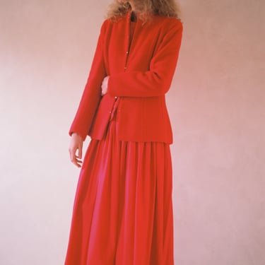 Shaped Victorian Jacket in Red Fleece