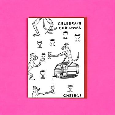 David Shrigley Holiday Card - Celebrate Monkeys