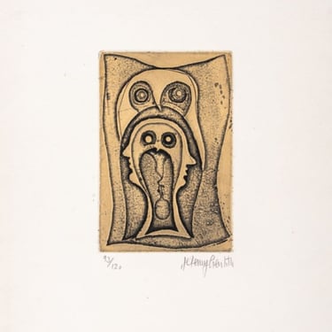 Jeremy Gentilli "Hypnose" Etching on Paper, 1975