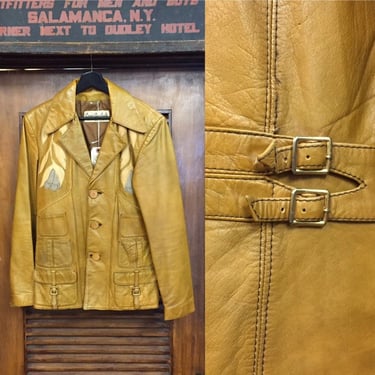 Vintage 1970’s “Crae Carlyle” East West Style Leather Jacket, 60’s Style, Hippie Rocket, Vintage Clothing 