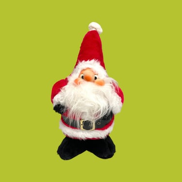 Vintage Santa Plush Retro 1980s Rennoc + Santa Claus + Rubber Face + Stuffed + Christmas + Ho Ho Ho + Holiday Decor 