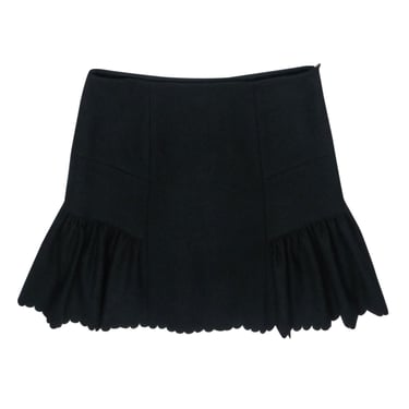 Red Valentino - Black Wool Blend Skirt Sz M
