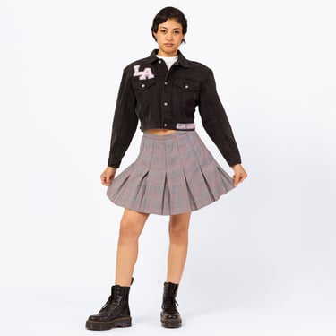 Vintage 80s Plaid Pleated Schoolgirl Mini Skirt - Small, 27