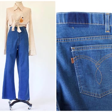 Levis Orange Tab Action Jeans Made in USA 38" x 31" - 1980s Vintage Mid Rise Wide Straight Leg Light Wash Denim 