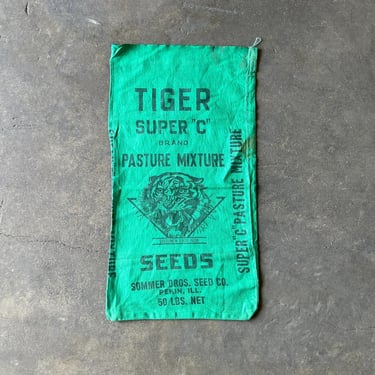 Vintage Tiger Brand Pekin, Ill Pasture Mixture Seed Sack 