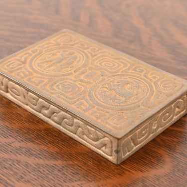 Tiffany Studios New York Zodiac Pattern Bronze Doré Box