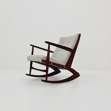 Danish Rocking Chair by Soren Georg Jensen With Teddy Fabric, 1950s 