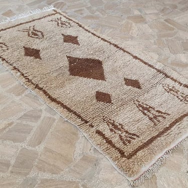 Vintage handwoven berber accent Moroccan runner rug, 2'6'' X 6'2'' hallway rug - shipping included! 