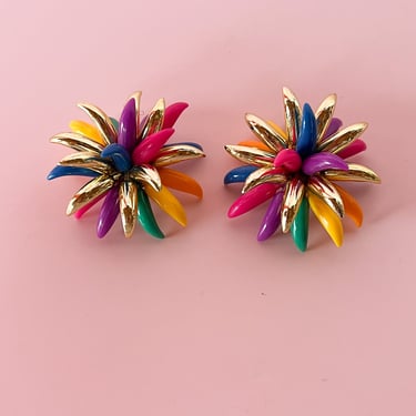 1980s Color Burst Earrings