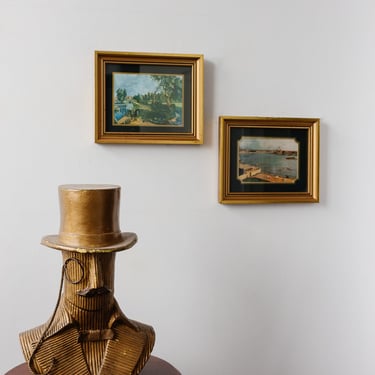 pair of vintage English framed landscape prints