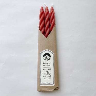 Burgundy Spiral Beeswax Candles by Cave Glow