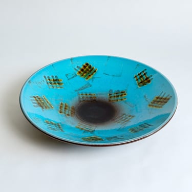 MCM Pottery Bowl, Decorative Pattern Glaze, Vintage 1970’s 