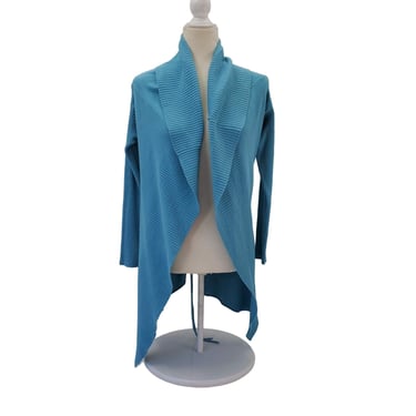 TWINSET Simona Barbieri Cardigan Sweater Open Small Drape Blue Adjustable Length 