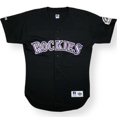 Vintage 90s Russell Athletic Colorado Rockies Baseball Embroidered Made in USA Diamond Collection Jersey Size Large 