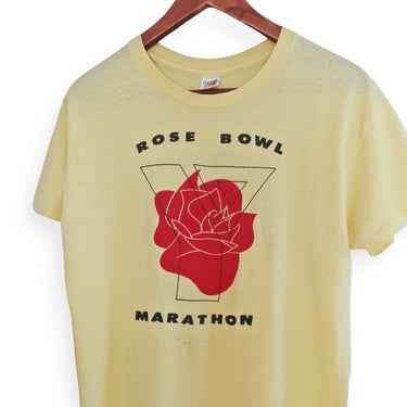 vintage Rose Bowl shirt / 70s t shirt / 1970s Rose Bowl Marathon YMCA 1977 running t shirt Medium 
