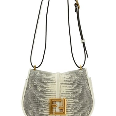 Fendi Women White Leather Mini C Mon Crossbody Bag